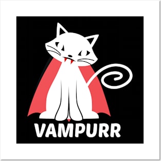 Vampire Cat Halloween Scary Kitten Posters and Art